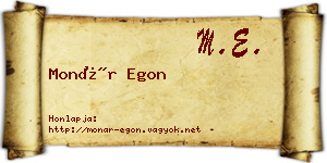 Monár Egon névjegykártya